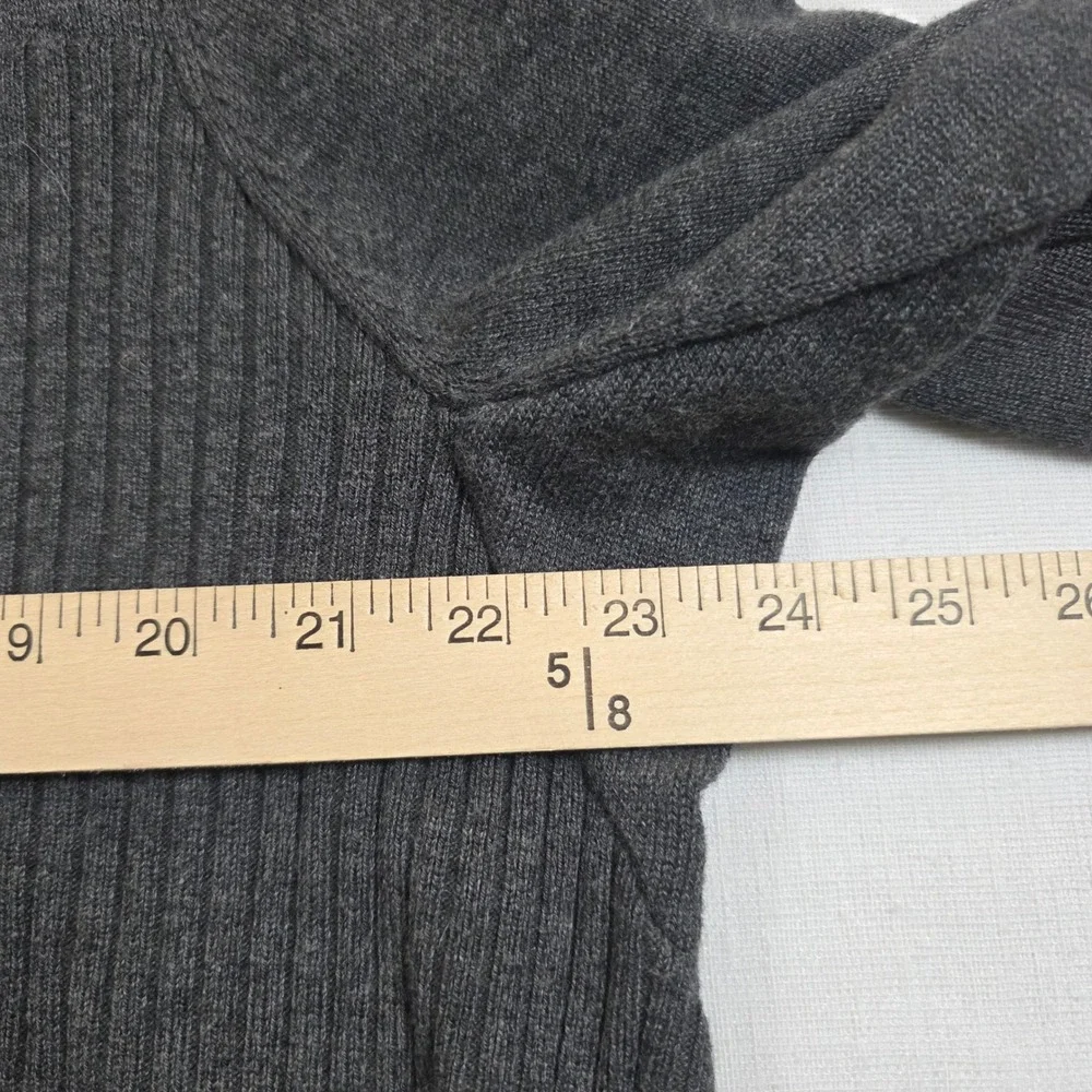 Duluth Trading Co Sweater Mens Large Gray Merino Wool Coolmax Ribbed Crew Neck